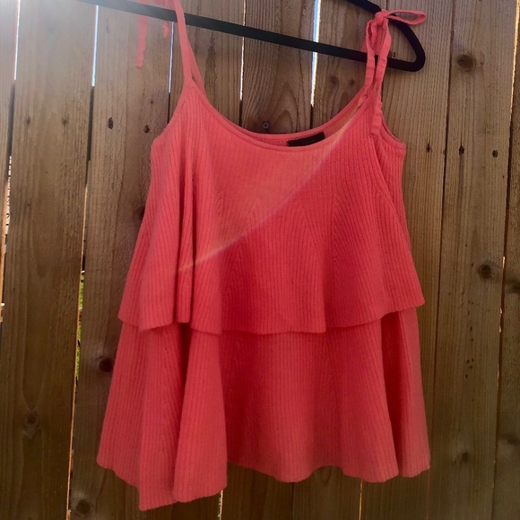 J. Crew Tops - J. Crew Tiered Top in Merino 100% Wool Coral Size XS